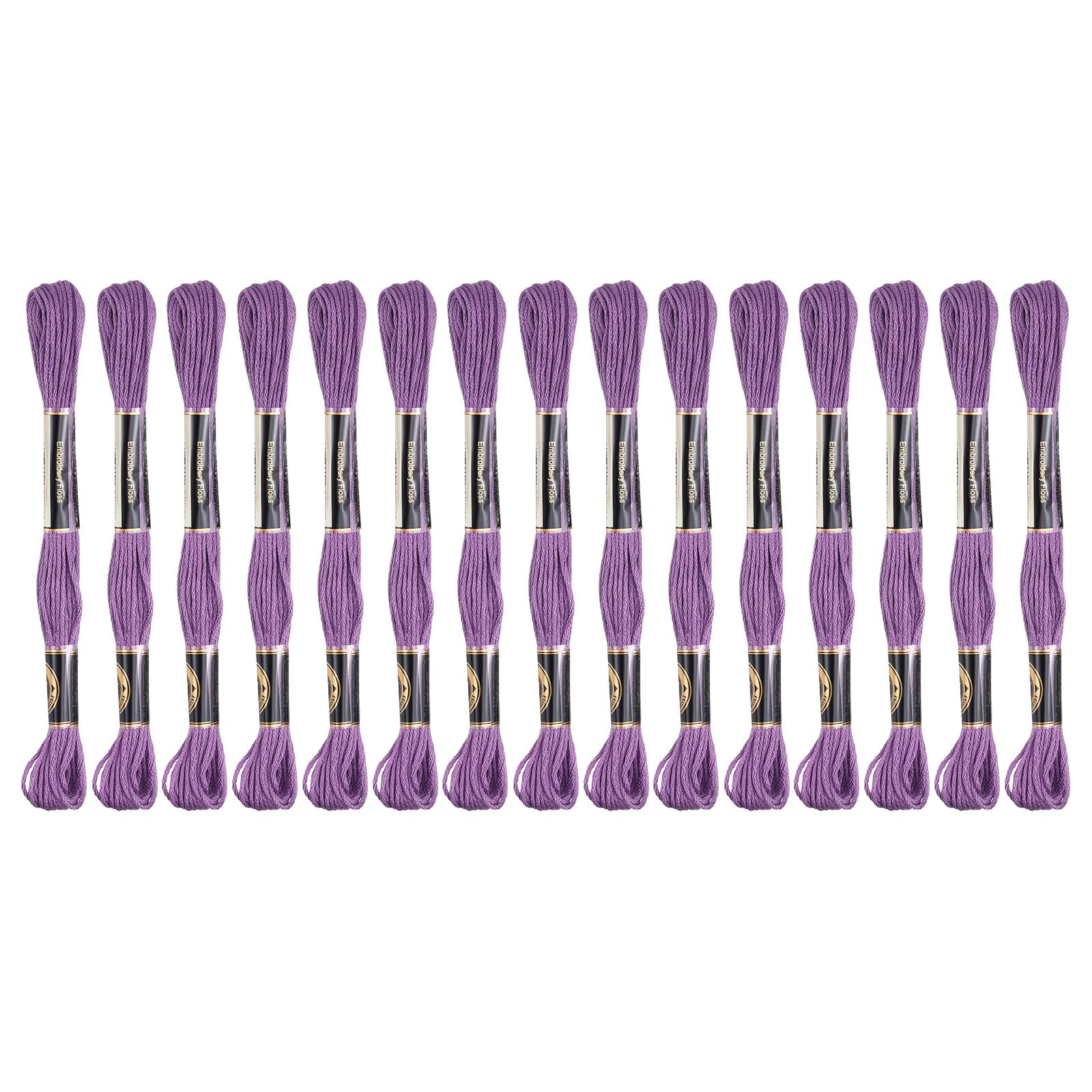 PATIKIL 15 Skeins Embroidery Floss, Solid Colors,Polyester Light Purple