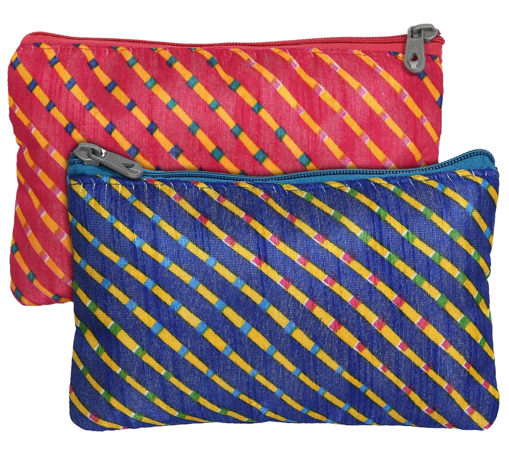 Kuber IndustriesKuber Industries Polyester Purse For Woman/Girl Set Of 2 (Pink & Blue) 54KM4348