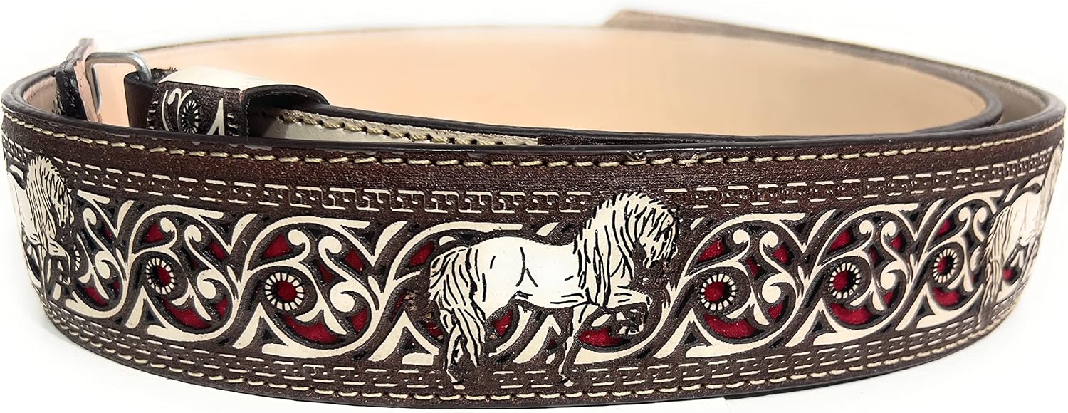 Men's Horse Western Belt, Cinto Charro Laser Cinto Vaquero Caballo