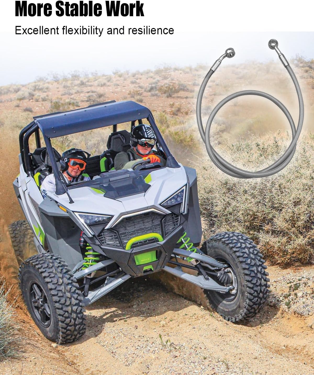 Front Left Brake Hose Line Fit for Polaris UTV Brutus Ranger 1000 Crew XP Ranger 570 Full-Size 570-6 Crew 900 Gas Diesel 1000 HST 2013-2018, Replce 1911734