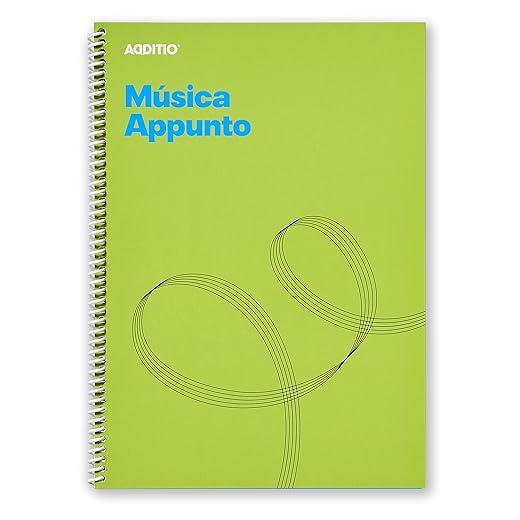 Additio - Cuaderno De Música Appunto 21 X 297 Cm Verde En Oferta Additio - Cuadernos De Música Appunto | Adaptados A Todas Las Edades Y Procesos De Aprendizaje | 12 Pentagramas De 9 Mm | Páginas Cuadriculadas | 40 Páginas | A4 | Papel Ecológico | Espiral | Verde