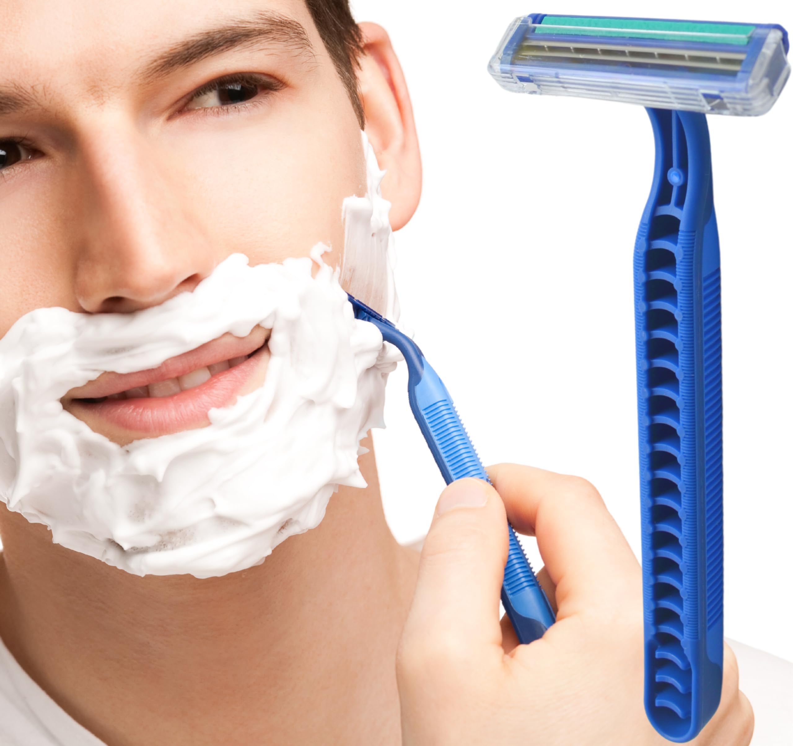 Men’s Razor (15 pack) Double Blade Razor for Men Women Disposable Razors with Ergonomic Handle Blades Chrome Coating Sharp Shaver Smooth Facial Hair Removal