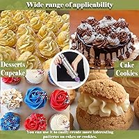 Vista 4 de FANTEXY Kit de jeringa de decoración de postres con 6 puntas de glaseado para decoración de pasteles, kit de decoración de cupcakes de acero