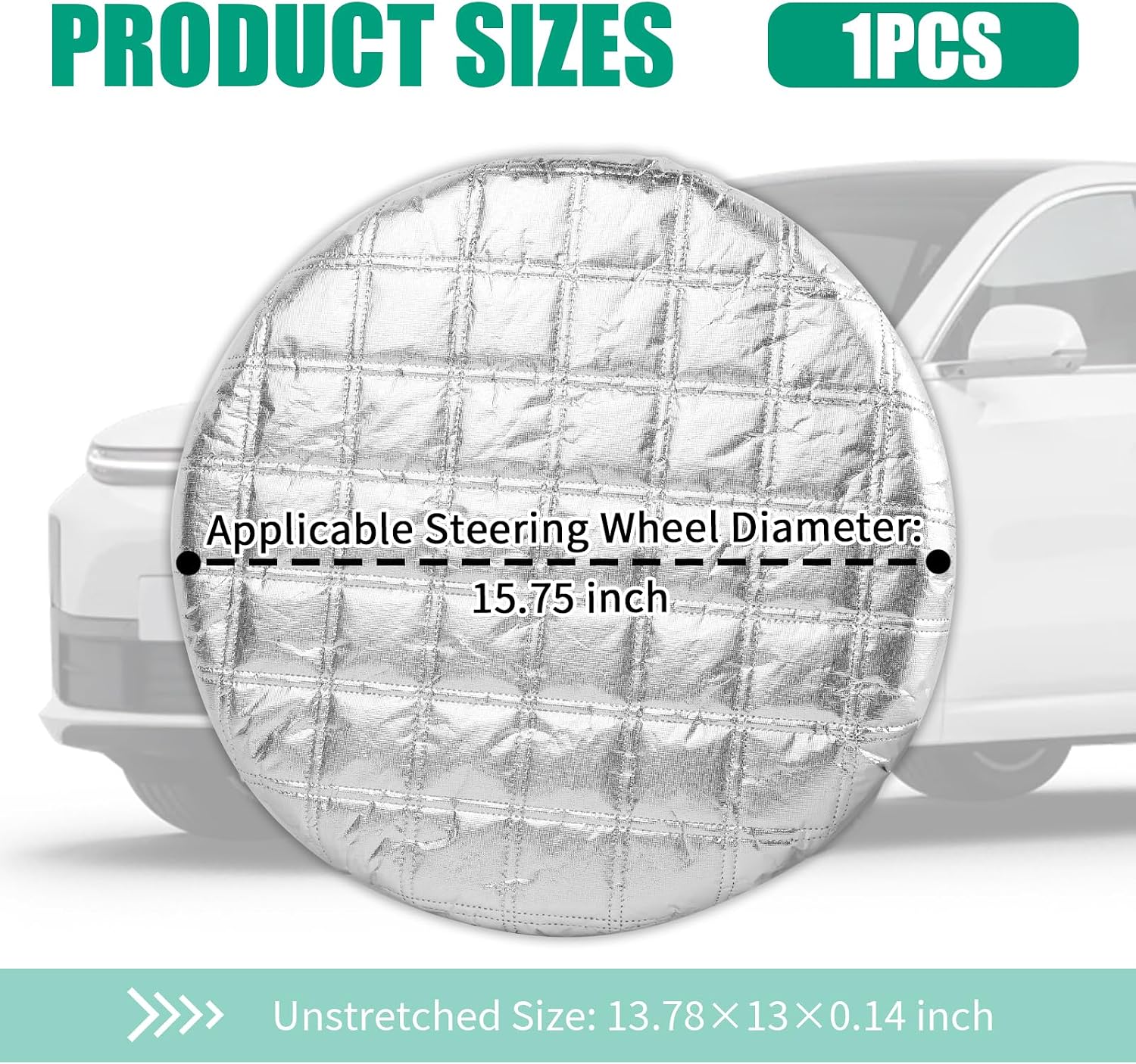 3-Layer Thickened Car Steering Wheel Cover Sun Shade,Aluminum Foil Car Wheel Cover for Sun Protection,Portable Sterring Wheels Covers Heat Shield Cars Interior Accessories