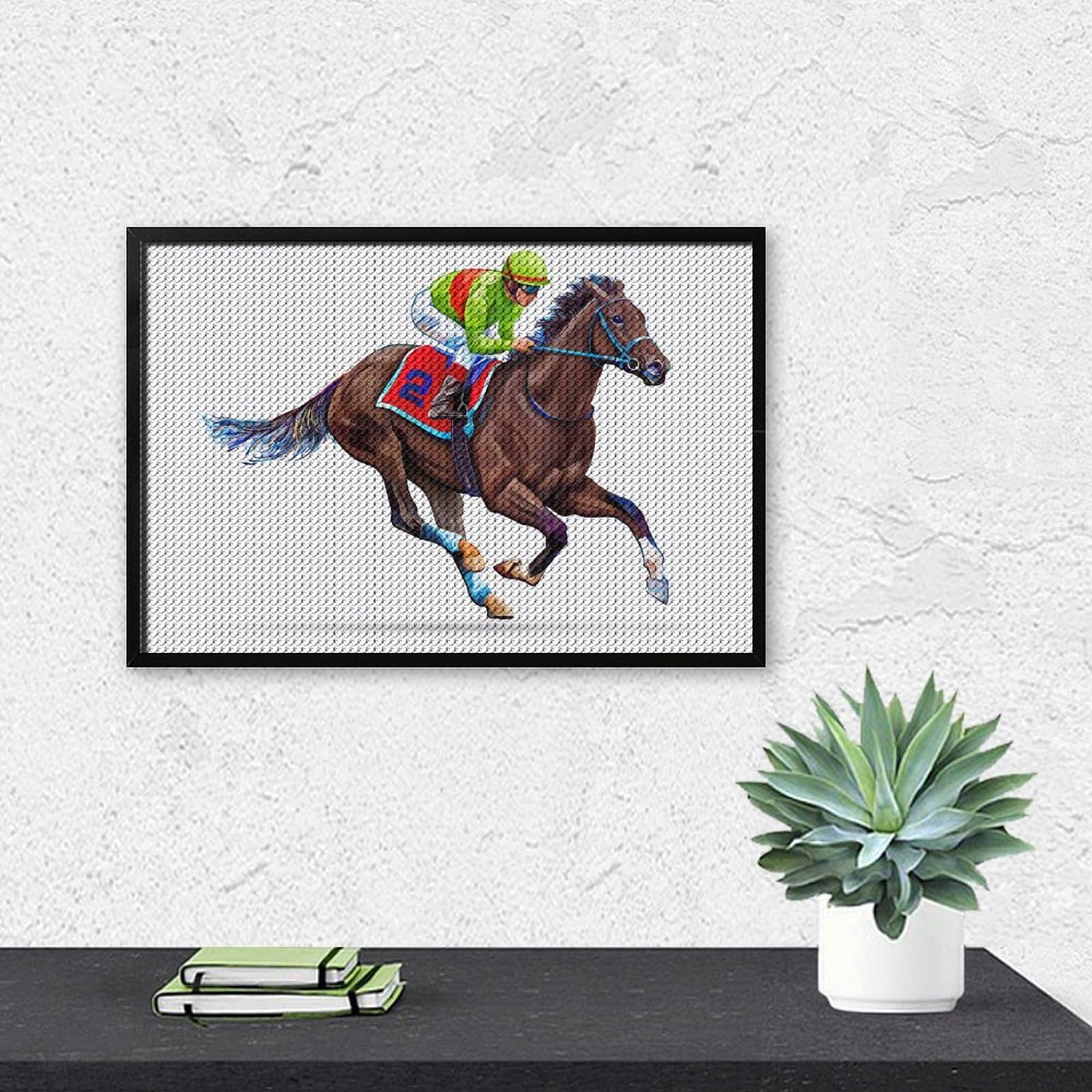 Amazon | うま 馬柄 馬術 競馬 ダイヤモンドアートダイヤモンドペイン