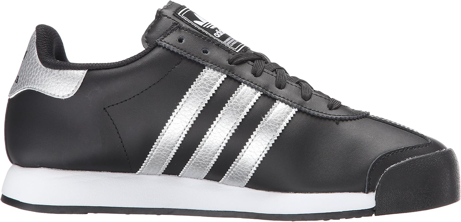 adidas Originals Men's Samoa Retro Sneaker Running Shoe, Black/Metallic Silver/White, 8.5 M US