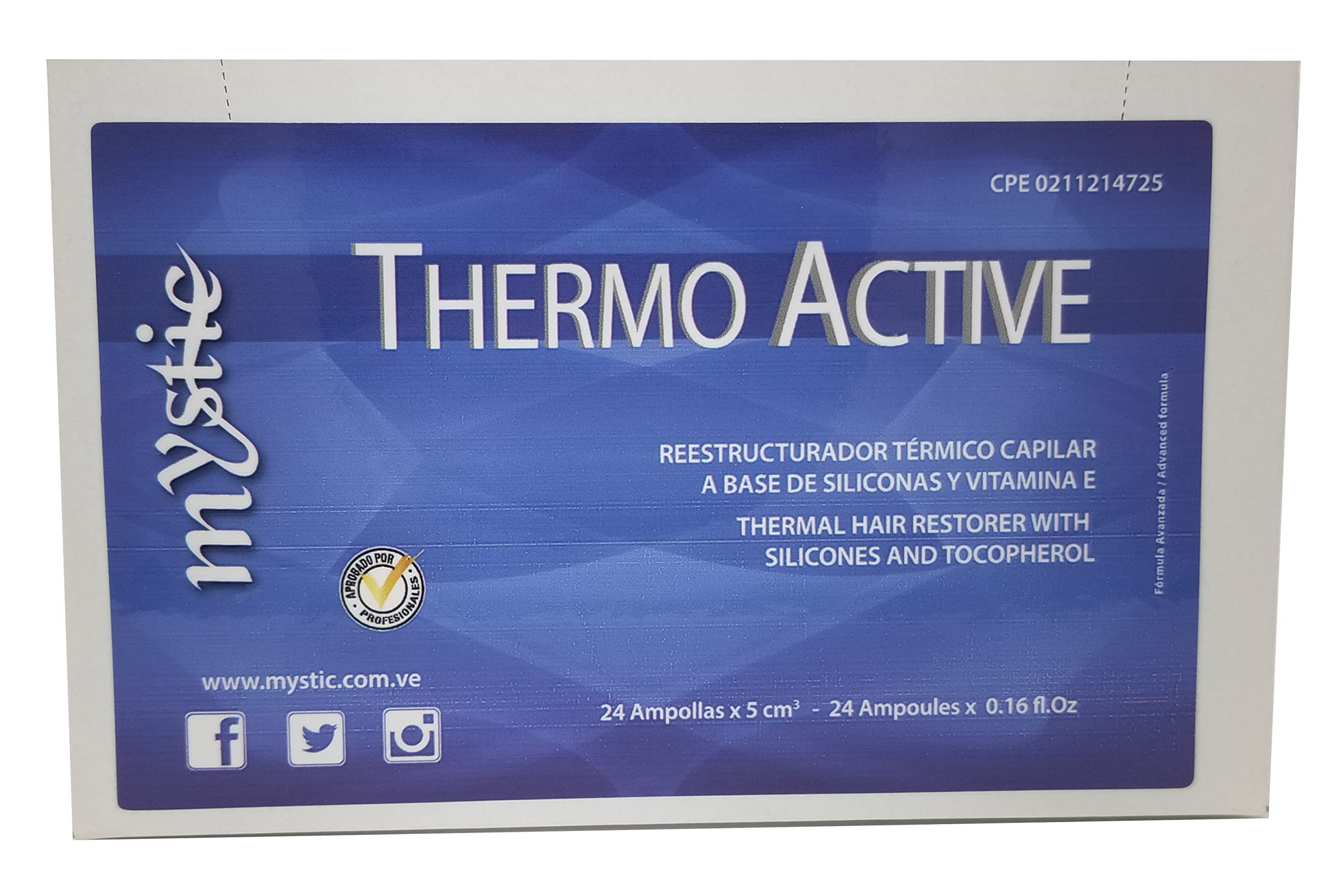 Mystic Thermo Active Hair Ampoule Exceptional Shine And Softness - With Silicones and Vitamin E (Tocopherol) (Pack of 24) Unisex Adult