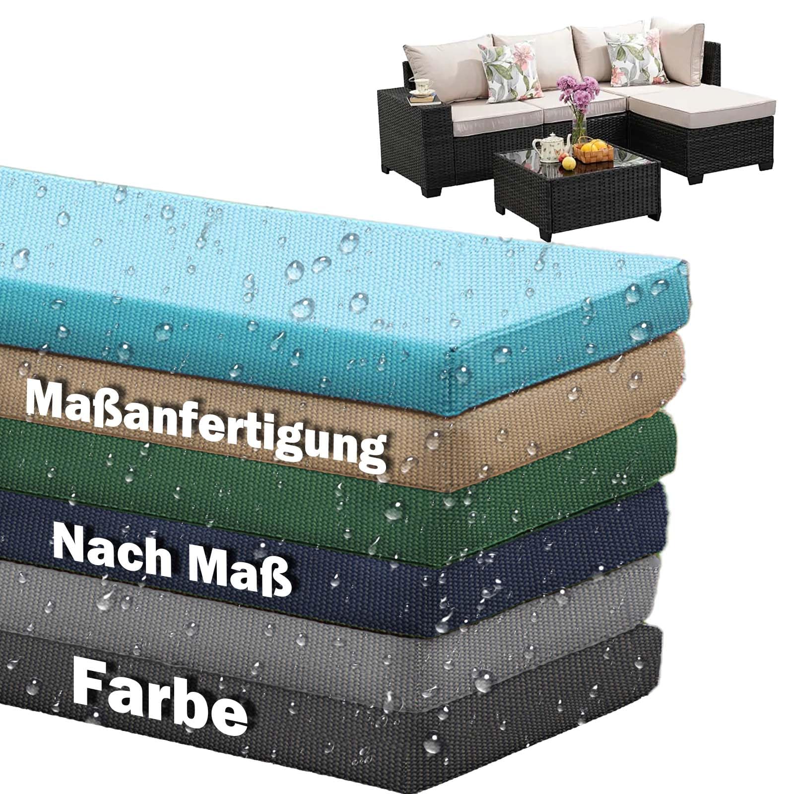 Outdoor Sofa Sitzkissenbezüge Nach Maß, Wasserdichter Polsterbezug mit Reißverschluss, Ersatzkissen für Rattanmöbel, für Sitzkissen, Sitzauflage, Bankauflage (A)