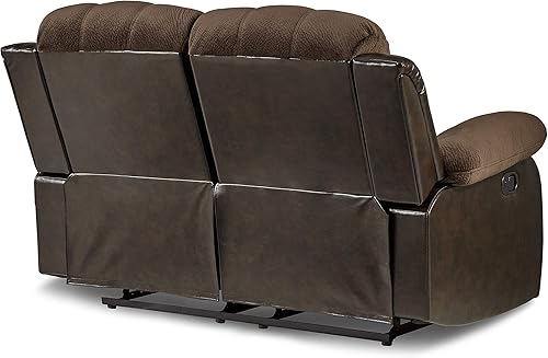 Miniatura 32 de Lexicon Humphreys - Sofá reclinable doble de piel sintética suave, lengüeta de extracción manual, soporte de pared, espuma de alta densidad, marco