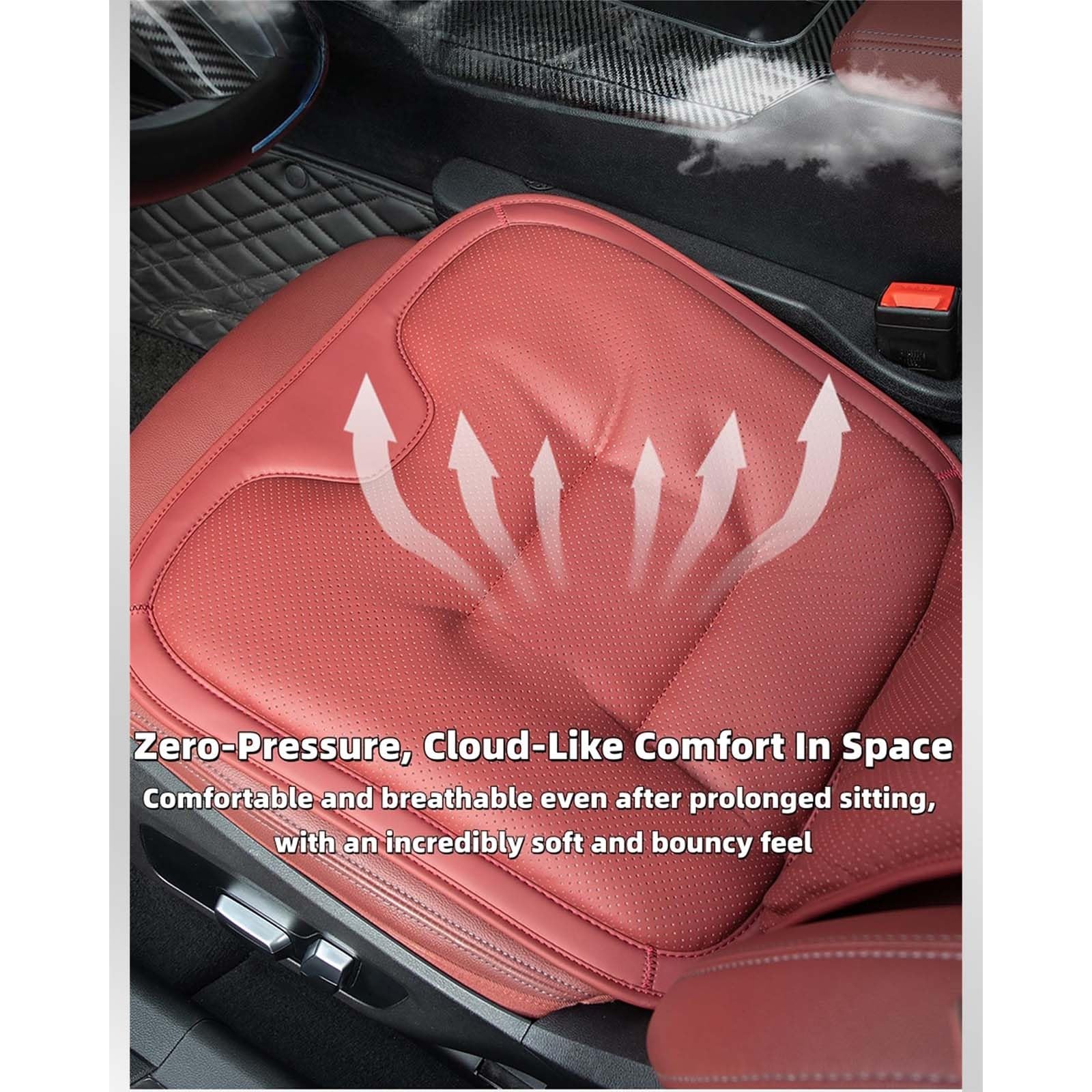 Coussin siège Auto,Protection siège antidérapante,siège conducteur(White,Backrest)