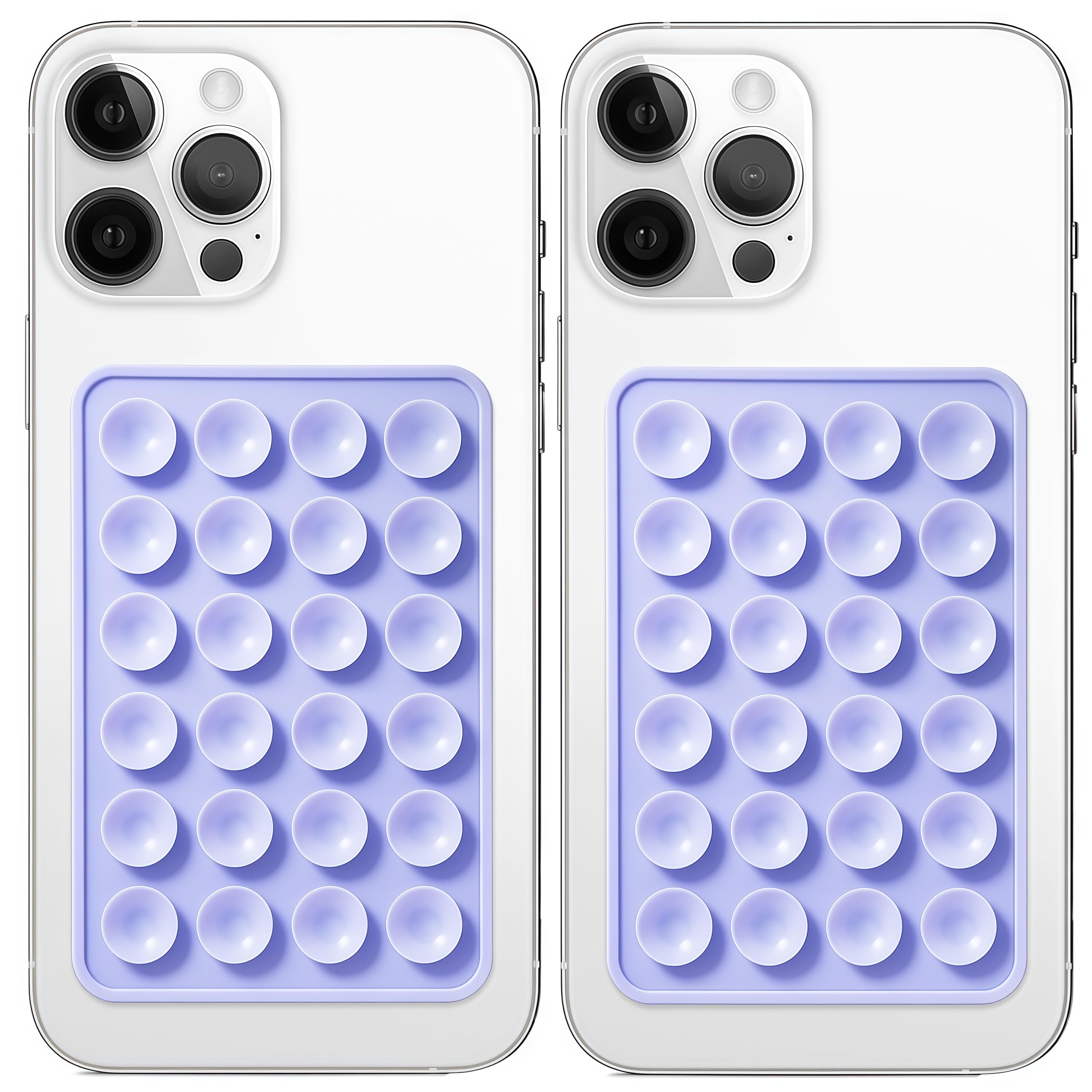 Photo 1 of Anteel 2 Pack Silicone Suction Phone Case Mount, Non Slip Sticky Grip for Cellphone, Silicon Adhesive Suction Cup Mount, Strong Grip Holder for Selfies and Videos (Lavender)
