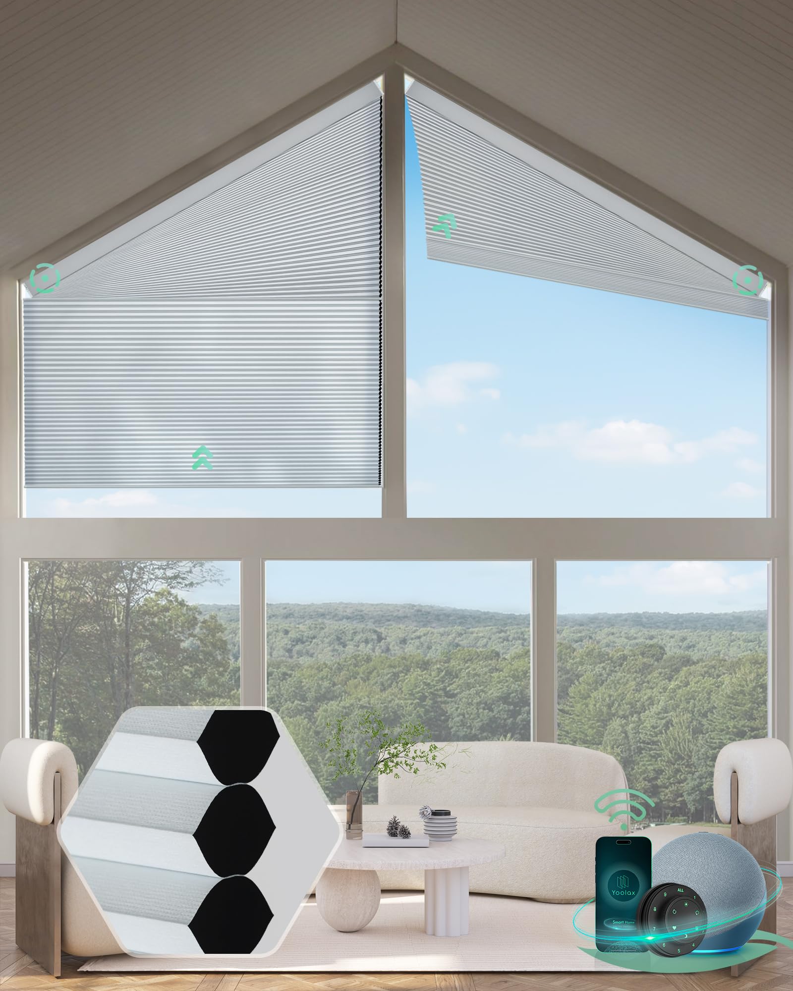 Amazon.com: Yoolax Smart Cellular Shades, Motorized Right
