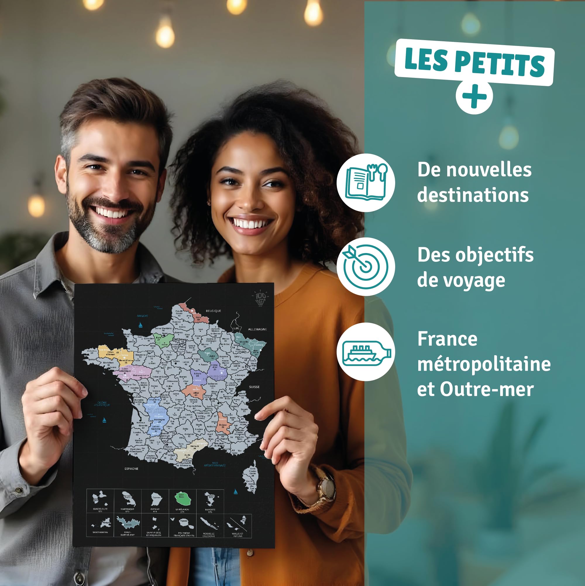 Carte de France - Affiche à gratter