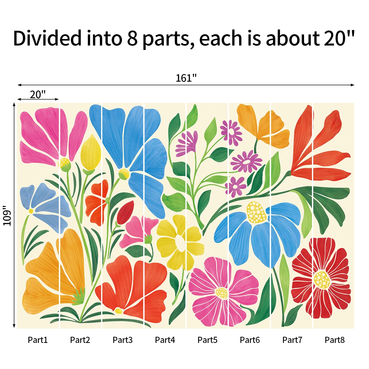 CHDITB Boho Retro Wild Flowers Wallpaper (161