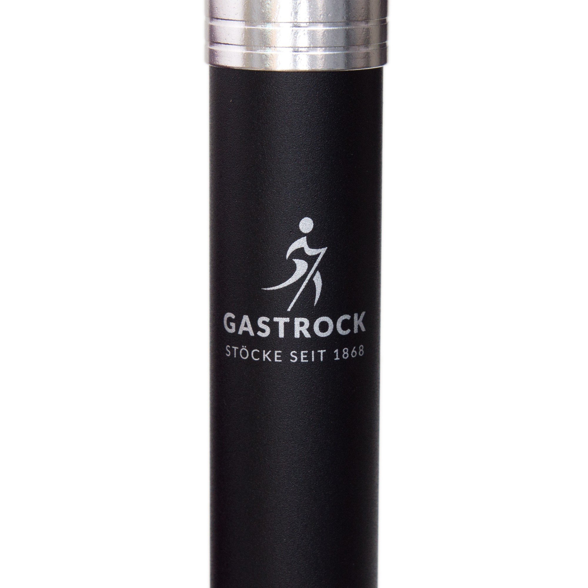 Exklusiver Designer Gehstock aus Aluminium mit Derbygriff aus lackiertem Hartholz schwarz