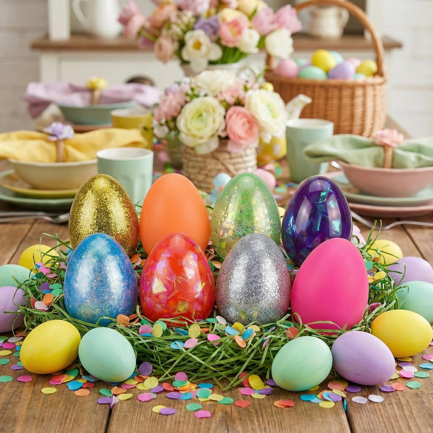 8 Pack Easter Eggs Squeeze Toys Stress Balls Squishy Toys for Kids Boys Girls Easter Basket Stuffers Easter Egg Hunt Fillers Party Favors