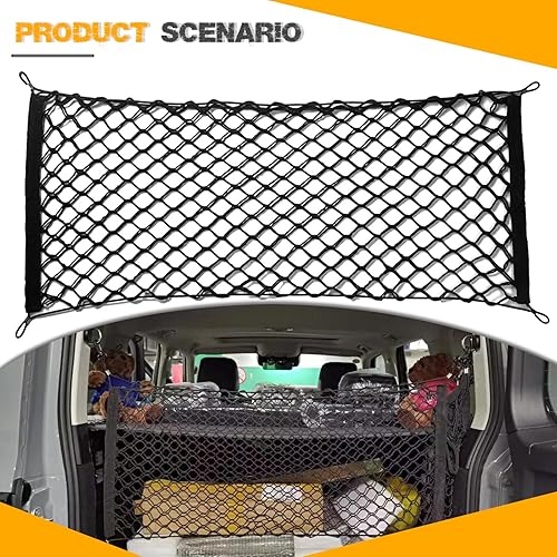 Miniatura 7 de Red de carga para automóvil, organizador de almacenamiento de carga para maletero, elástico con ganchos, SUV y accesorios para el interior del