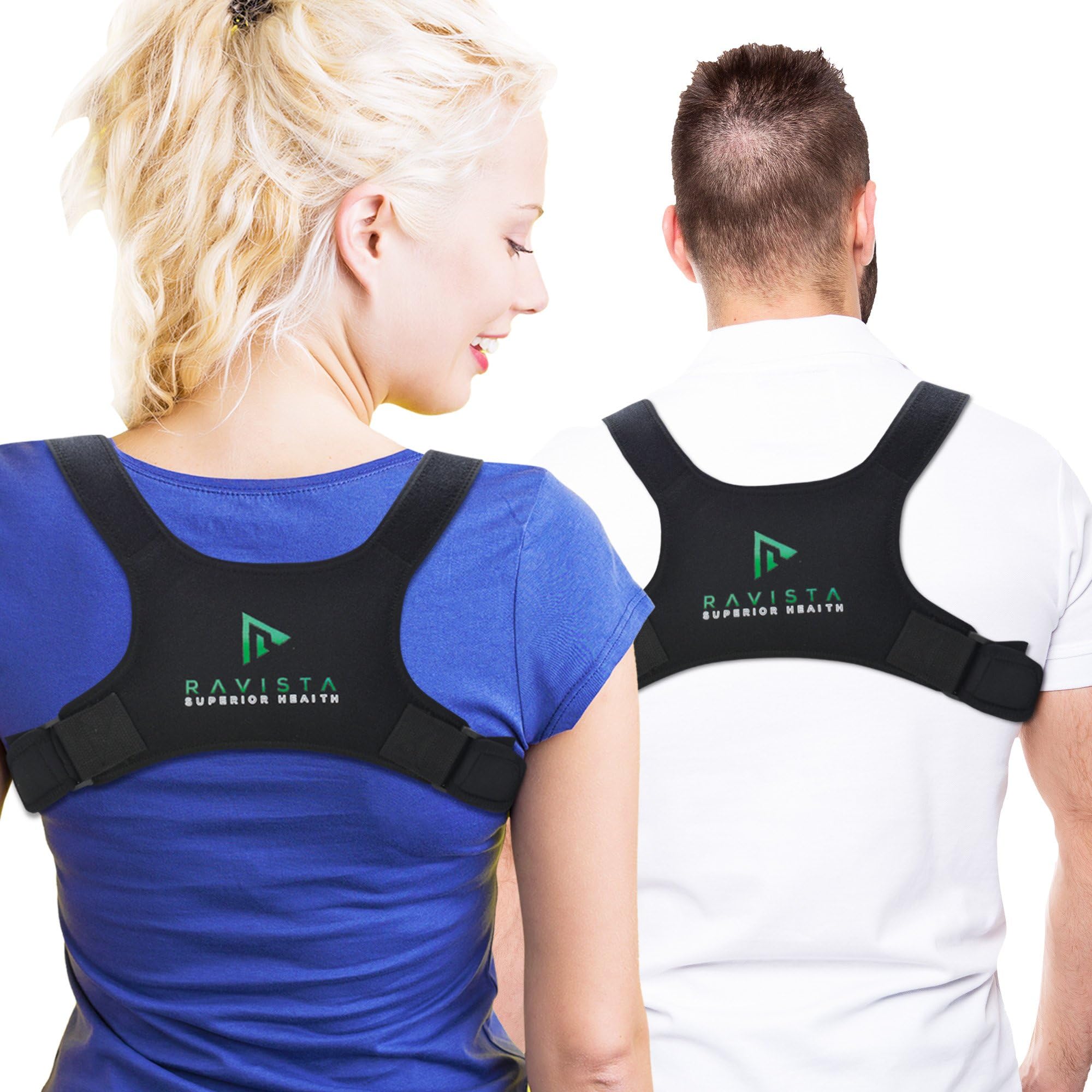 Ravista Posture Corrector Back Brace for Women & Men | Medical Adjustable Shoulder & Clavicle Back Support with Comfort Strap | Wearable Under Clothes |