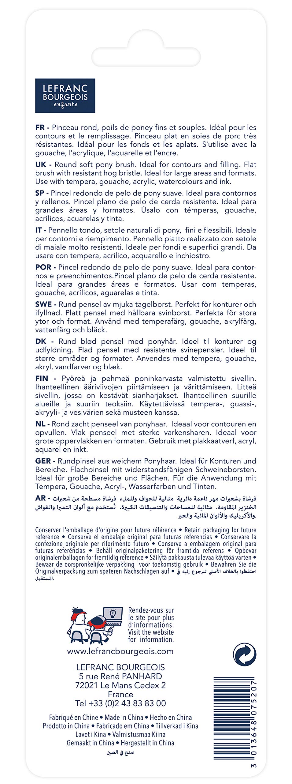 Set Pennelli Lefranc & Bourgeois - Pelo Di Pony E Setola Per Pittura - Foto 8