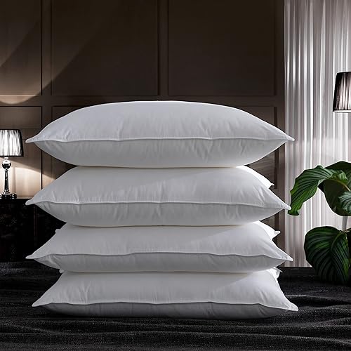 KAKABELL Almohadas de cama para dormir paquete de 4 almohadas de 28 x 20 pulgadas paquete de 2 almohadas suaves y firmes almohadas de cama