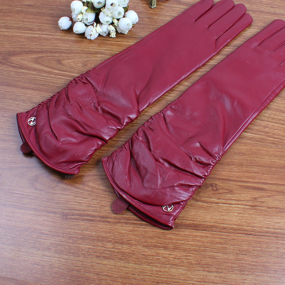 Damen Winter Lange Leder Handschuhe aus echtem Nappaleder Touchscreen Party Fausthandschuhe …