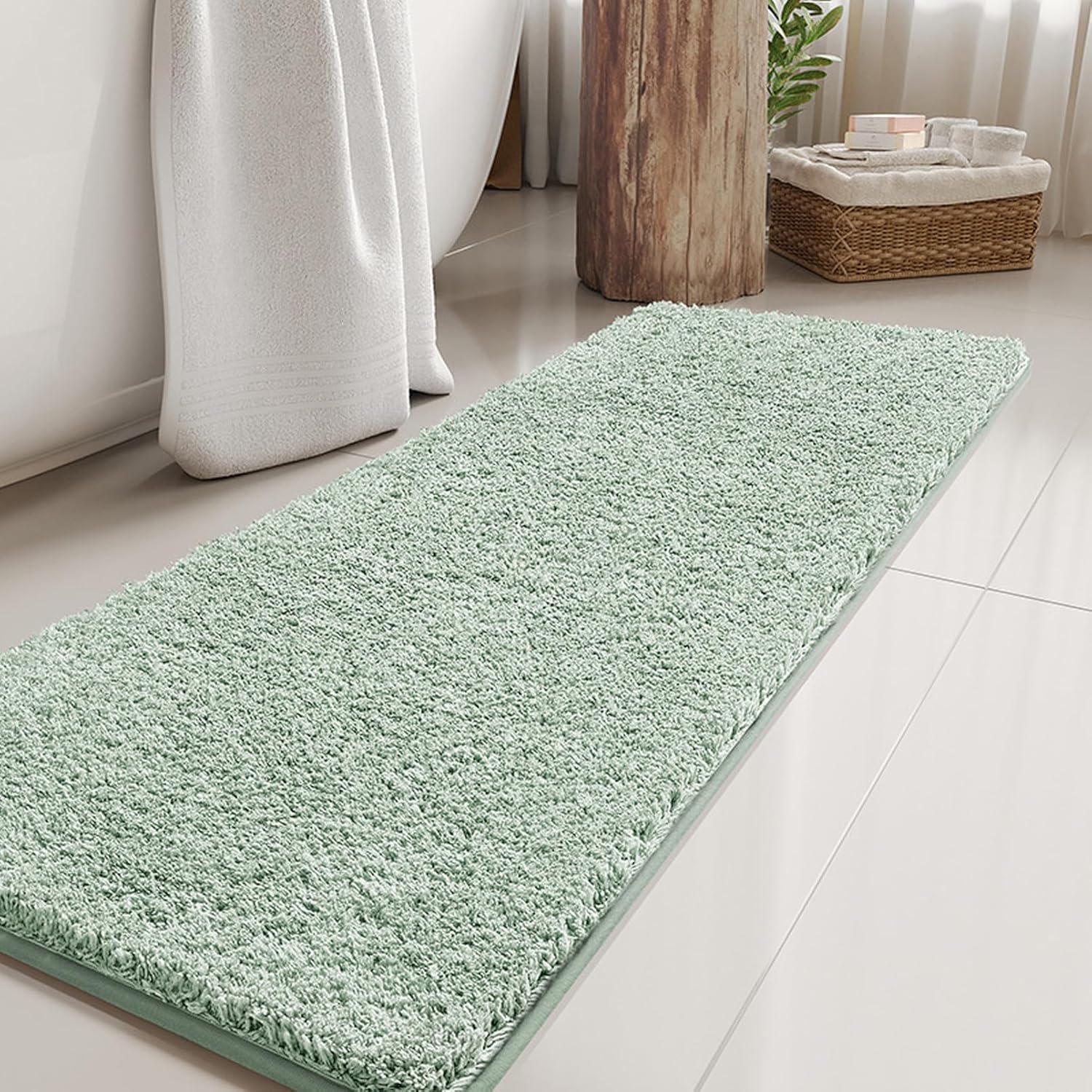DLAWF] 足ふきマット 滑り止めマット 水色 丸洗いマット バスマット マイクロファイバーバス 洗える 無地 60*90cm DLAWF]  ナチュラル 吸水 速乾 バスマット 抗菌 防臭 丸洗い 滑り止め 大判 足拭きマット浴室 ソフトタイプ お風呂マット DLAWF] バスマット 速乾  洗える お ... [DLAWF] 無地バスマット 大判 吸水速乾 抗菌防臭 丸洗い 滑り止め 足ふきマット トイレマット お風呂 マット 玄関マット