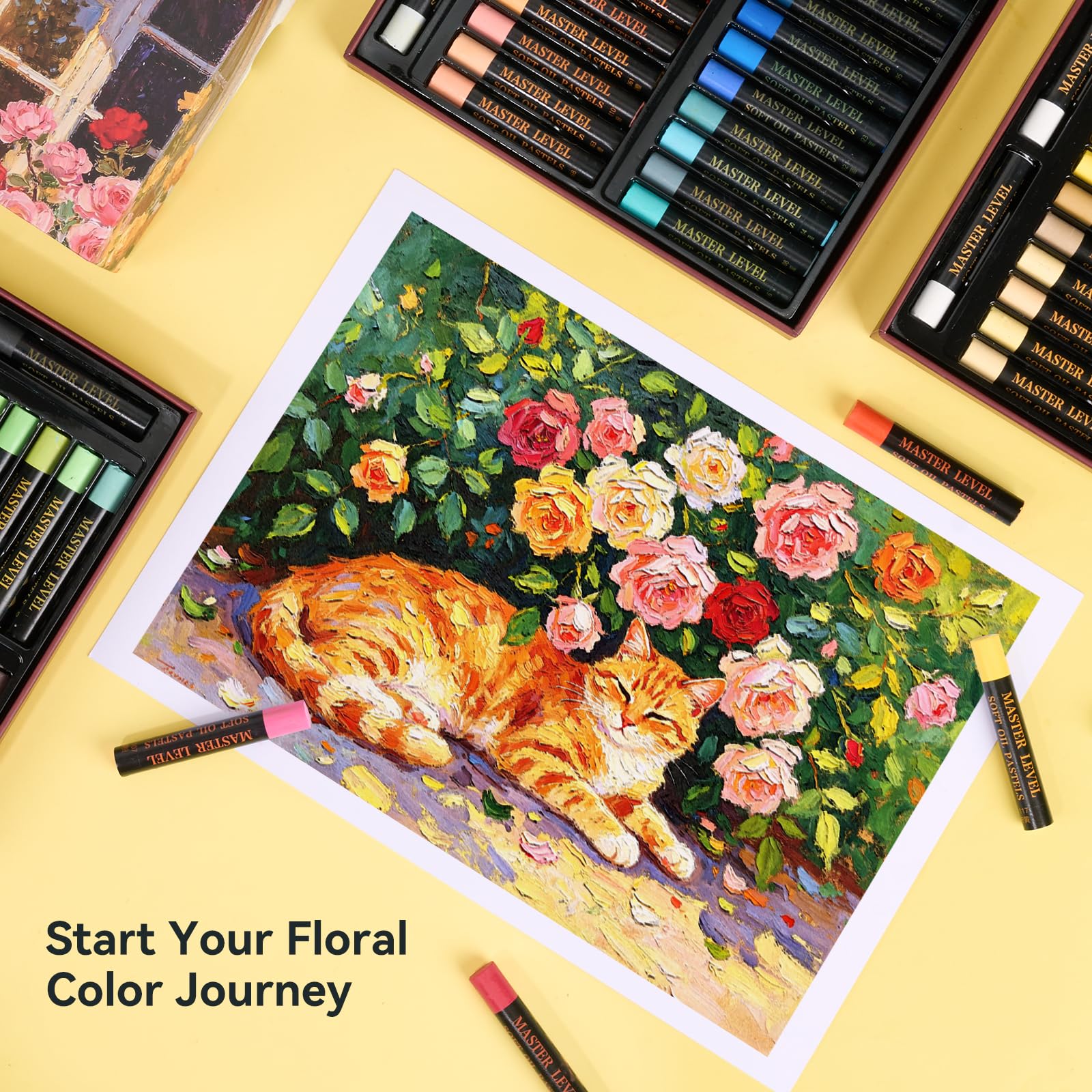LIGHTWISH Pasteles al óleo suaves, juego de 77 colores florales (78 unidades, 2 blancos incluidos), textura suave y suave, alta resistencia a la luz, ideal para artistas, estudiantes y principiantes