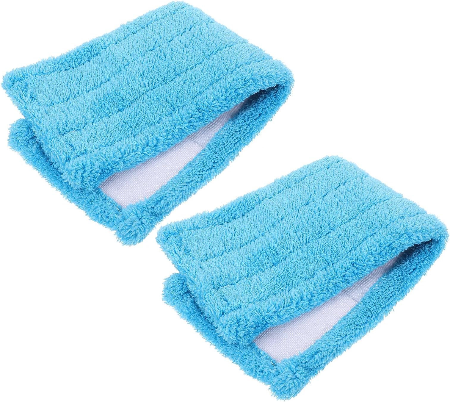 COLLBATH 山崎産業 モップ マイクロファイバーモップヘッド 交換用 ブルー 家庭用掃除に最適 ビニール床や陶器タイルにに使える しっかり固定可能な 詰め替えパッド 2個入り