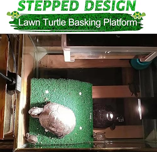 Miniatura 5 de Keedolla Plataforma de tortuga de simulación de tortuga de césped, escalera de escalada de tortuga, terraza de descanso para rana reptil - Medio