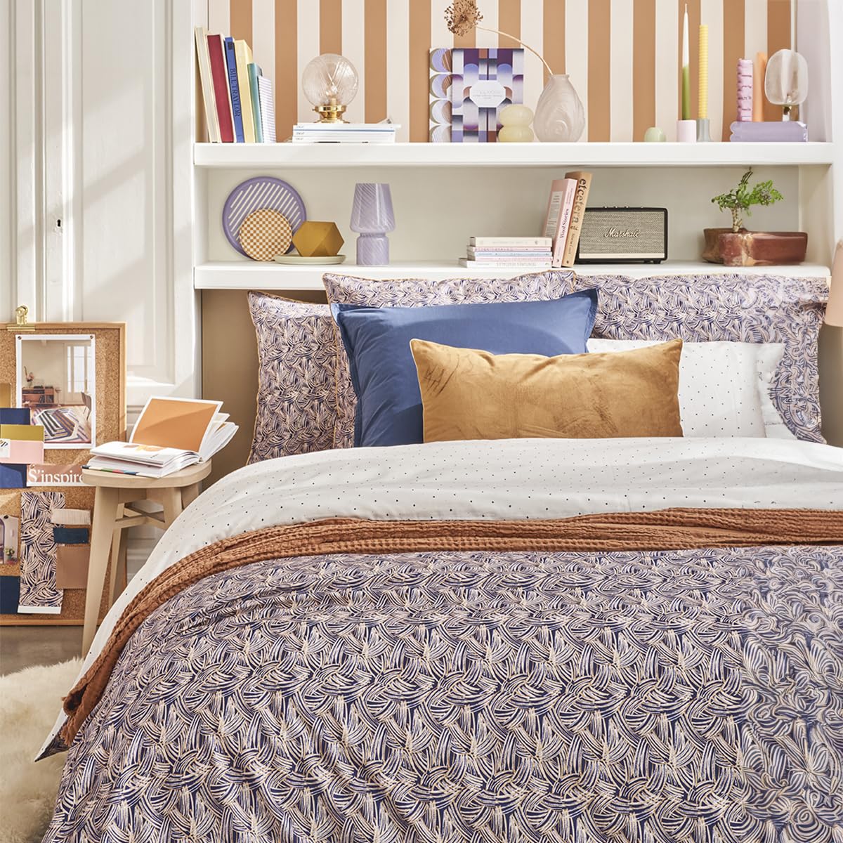 ESSIX Duvet Cover, Braiding, 260 x 240 cm, Blue