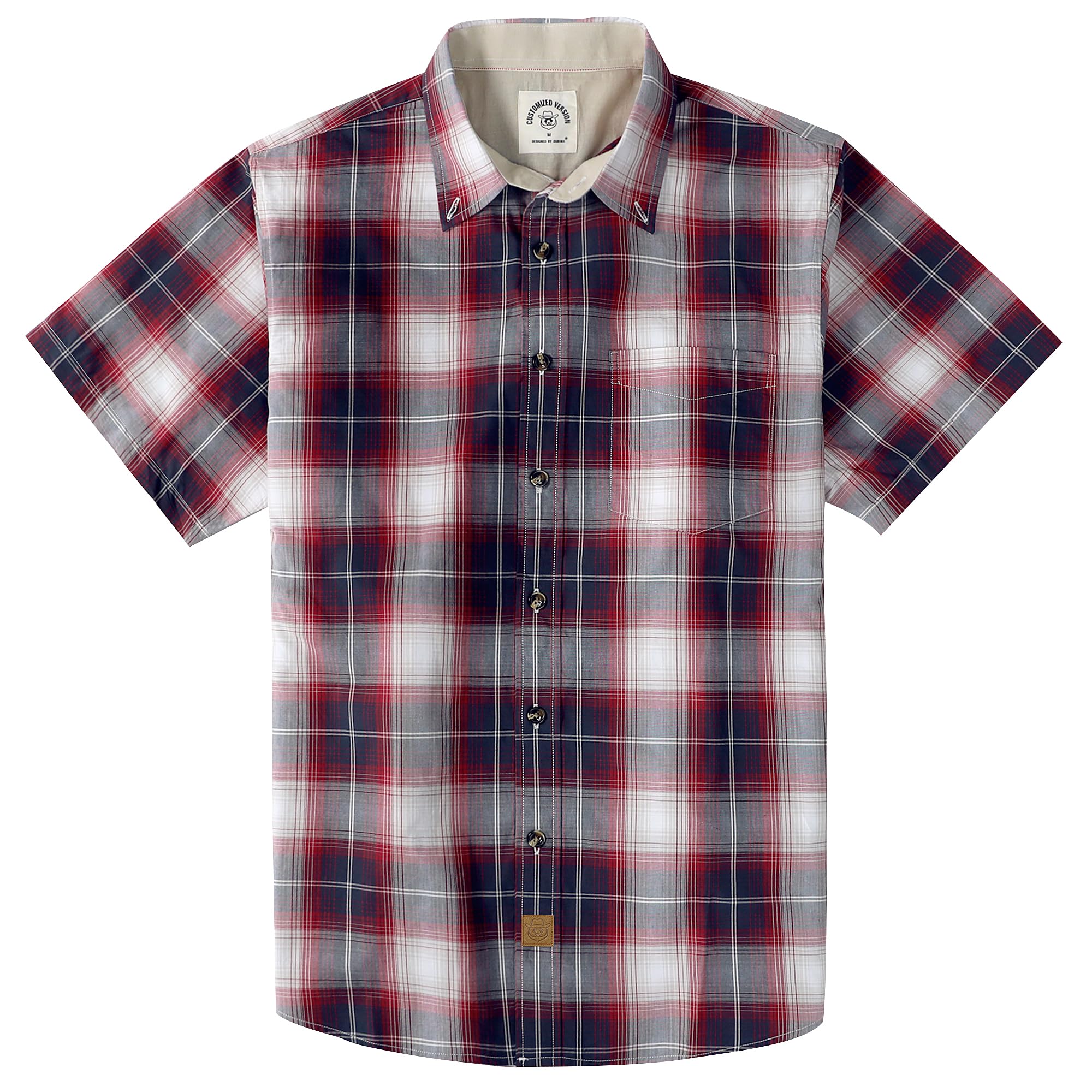 Dubinik® Camicia Uomo Manica Corta Casual con Bottoni Camicia Maniche Corte Uomo 100% Cotone Regular Fit