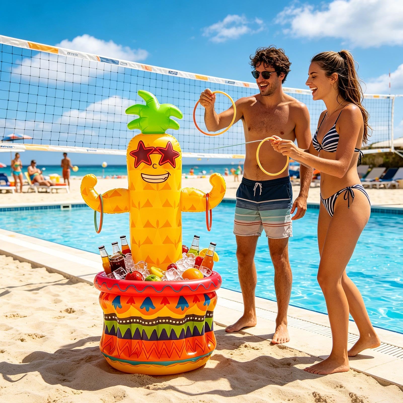 Hinchable de Piña Enfriador Inflable Portátil De Piña para Bebidas