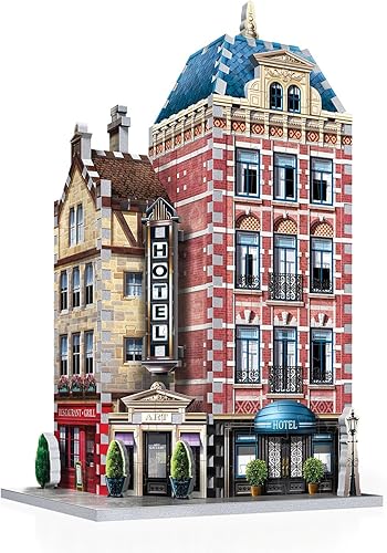 Wrebbit3D Hotel 3D Puzzle | Colección Urbania | 295 piezas de rompecabezas | Paisaje urbano encantador y único de una ciudad pequeña