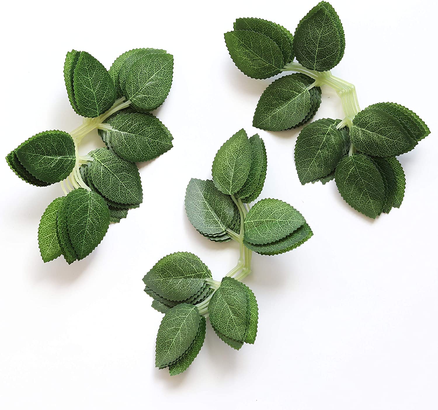Realistic Green Rose Leaves - 15 Pcs for Weddings & Crafts -1 Realistic Green Rose Leaves - 15 Pcs for Weddings & Crafts -1