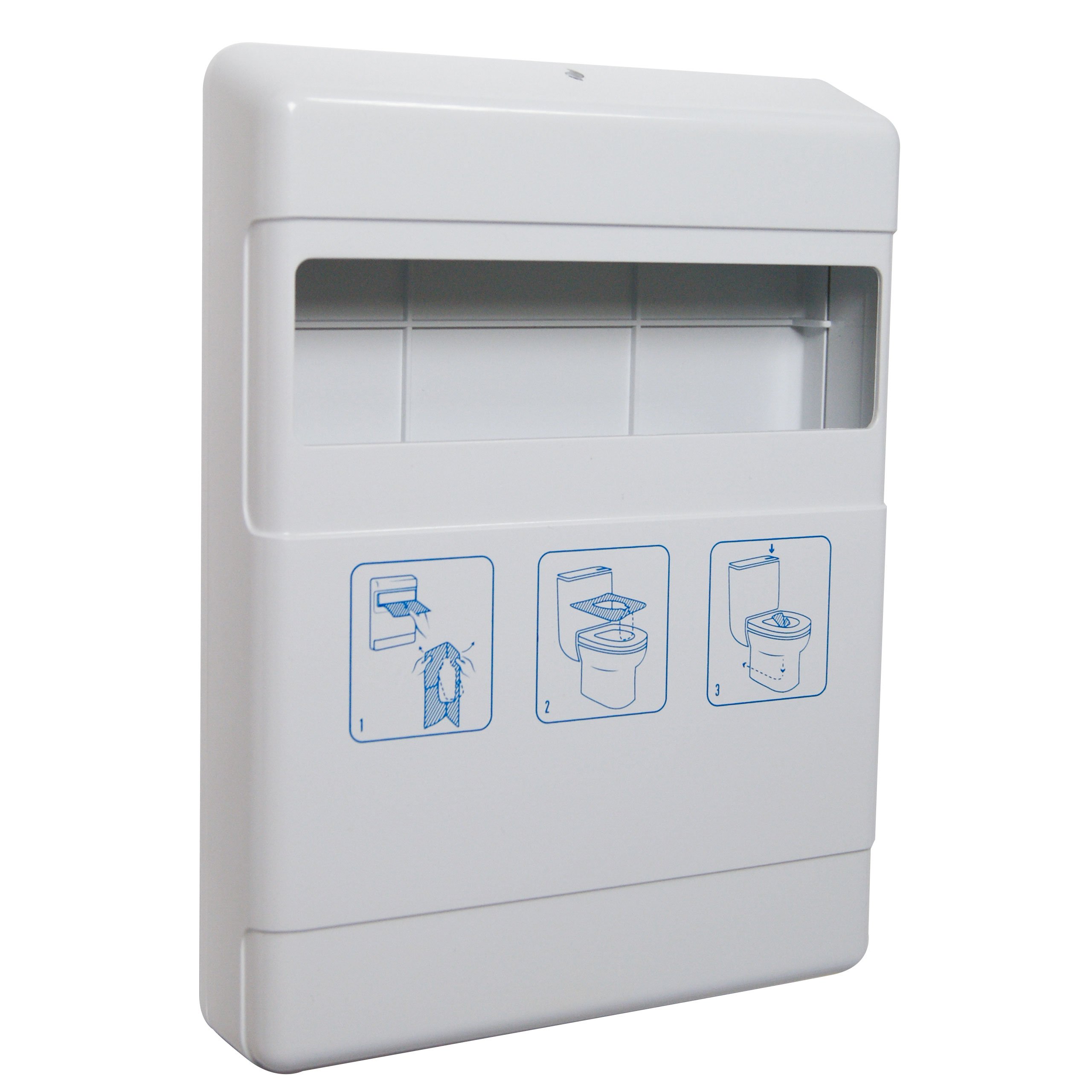 Sanitaires Commerciaux - Distributeur de Couvre-Sièges de Toilette - Fixation Murale - Blanc