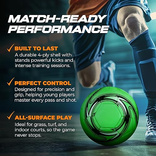 Miniatura 3 de Western Star Balón de fútbol tamaño 3 y tamaño 4 y tamaño 5  Peso oficial del partido  5 colores  Jugadores de fútbol jóvenes y adultos  Diseño de