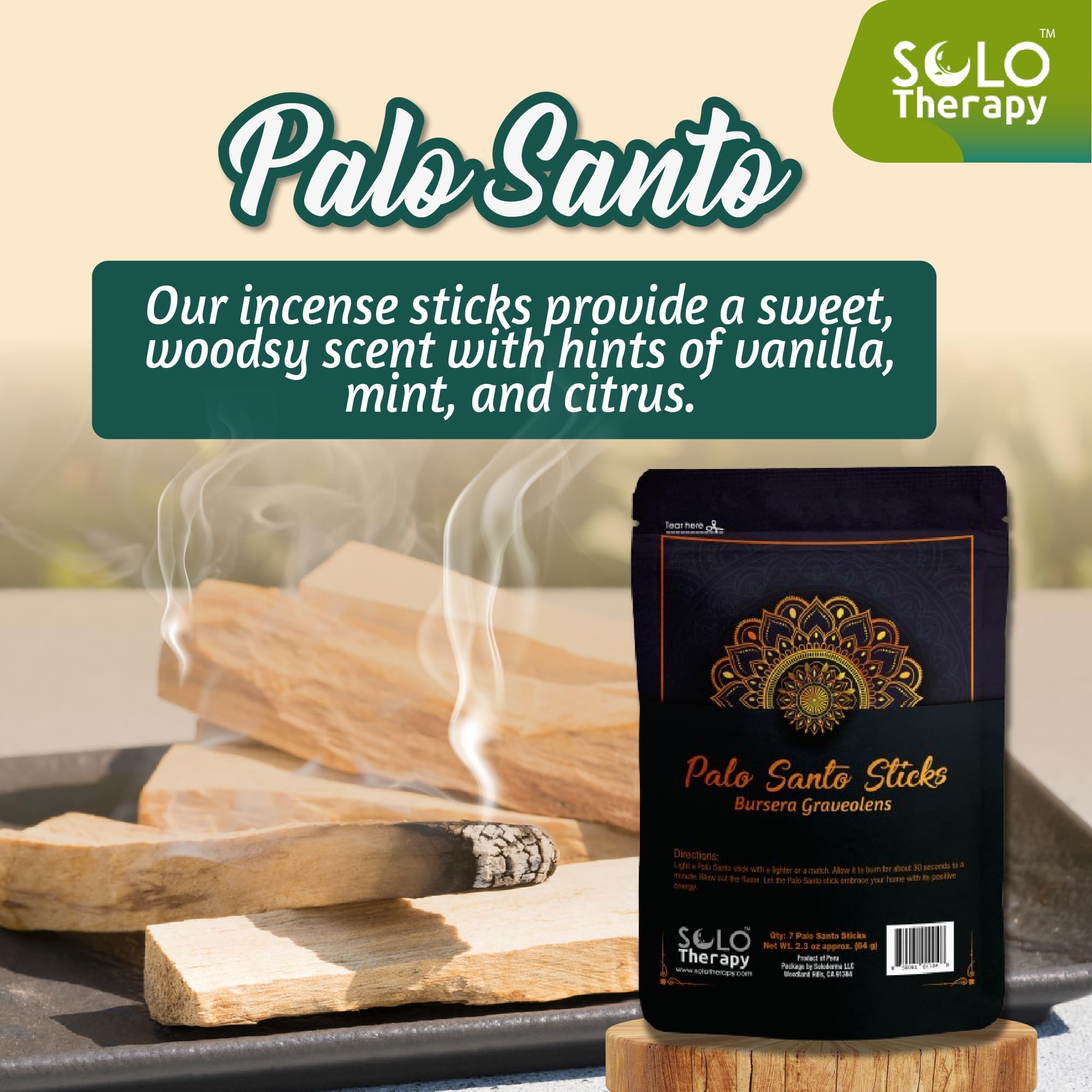 Premium Palo Santo Holy Wood Incense Sticks from Peru, for Purifying Cleansing, Meditating. 100% Natural and Sustainable - Image 2