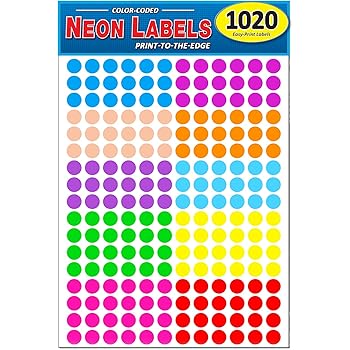 Download Amazon.com : Pack of 1020 1/2" Round Color Coding Circle ...