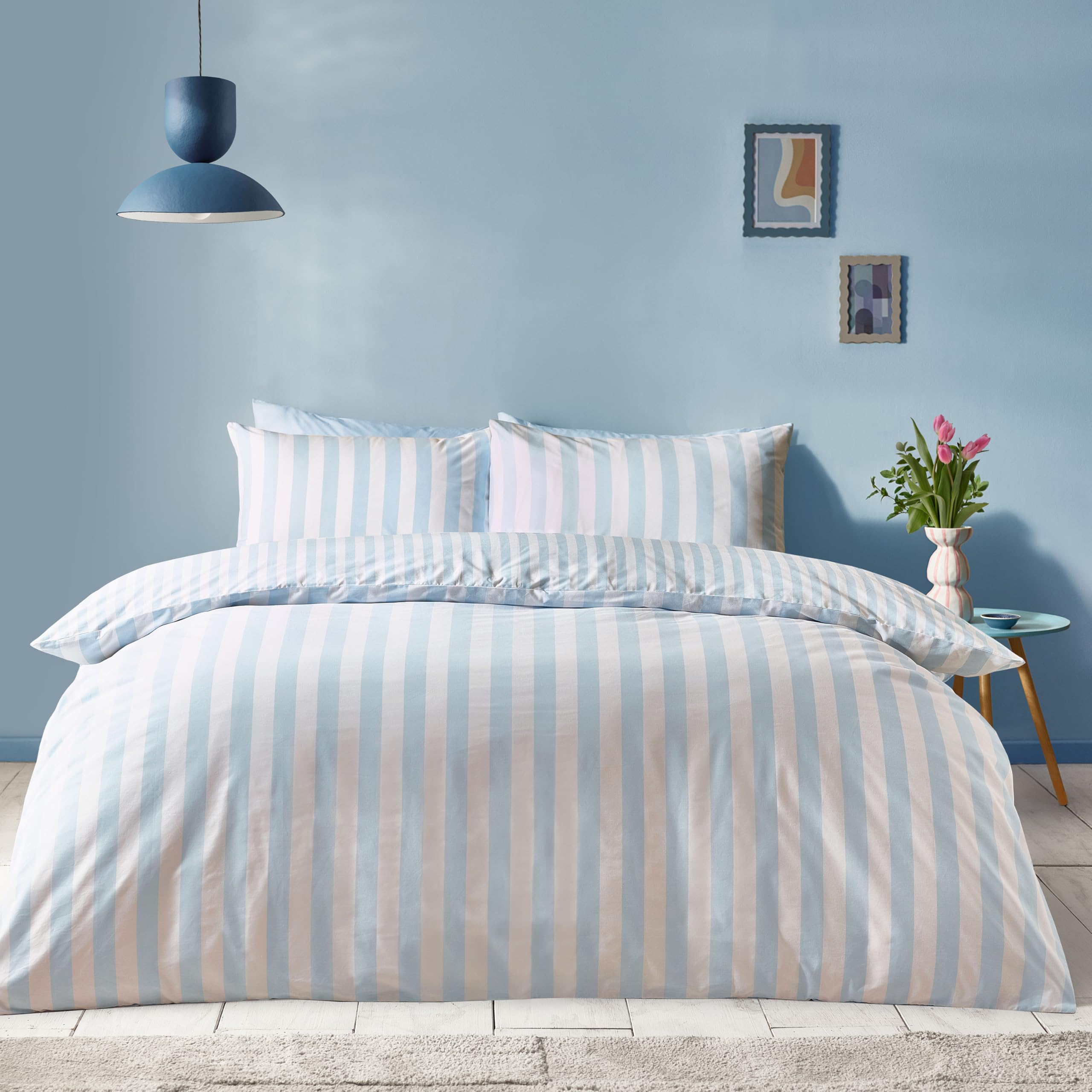 Sassy B Stripe Tease Duvet Set Blue
