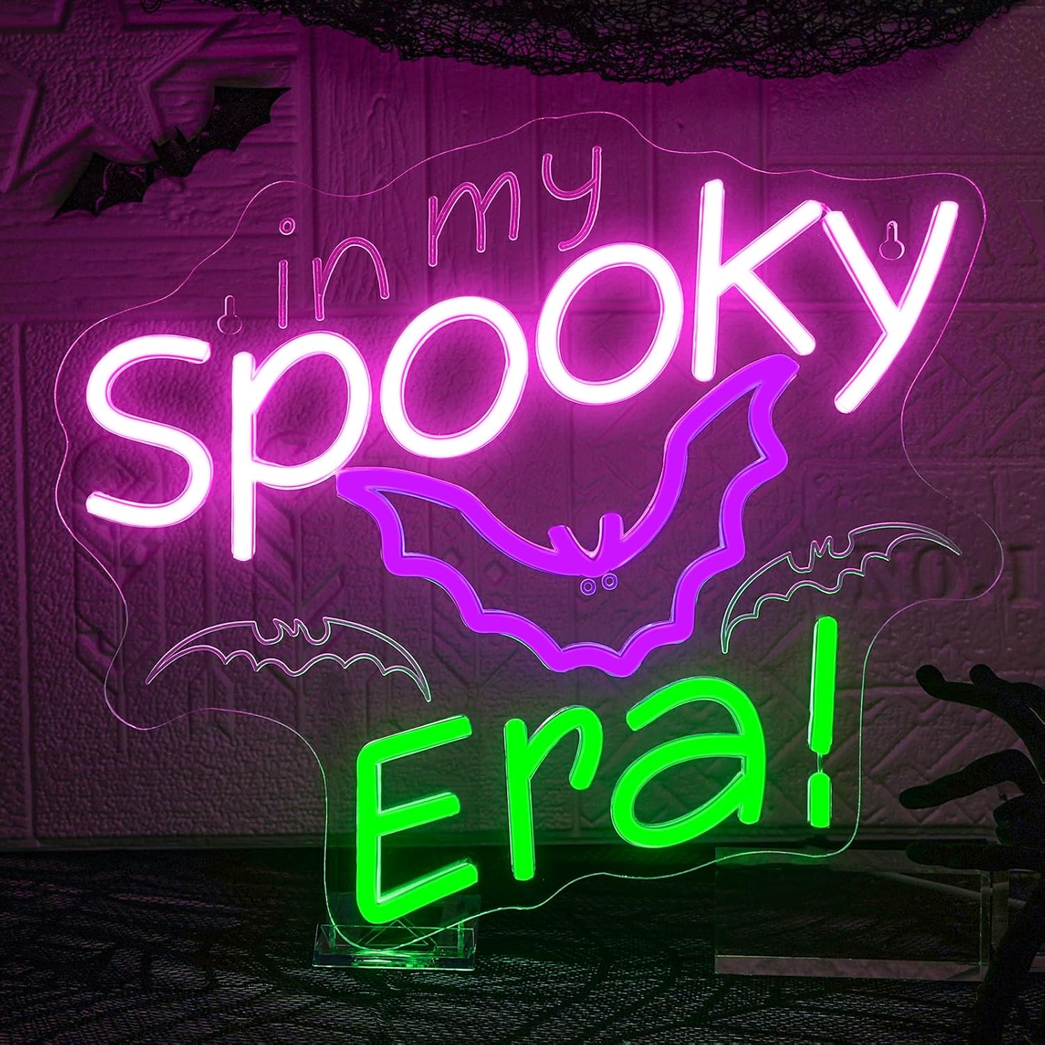Halloween Neon Sign Bat Neon Signs For Wall Decor In My Spooky Era Led Lights Colorful Light Up For Halloween Bar Party Man Cave Club Door Bedroom Home Decoration Horror Gifts