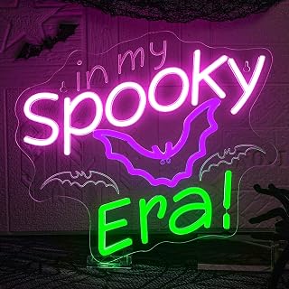 Halloween Neon Sign Bat Neon Signs For Wall Decor In My Spooky Era Led Lights Colorful Light Up For Halloween Bar Party Man Cave Club Door Bedroom Home Decoration Horror Gifts