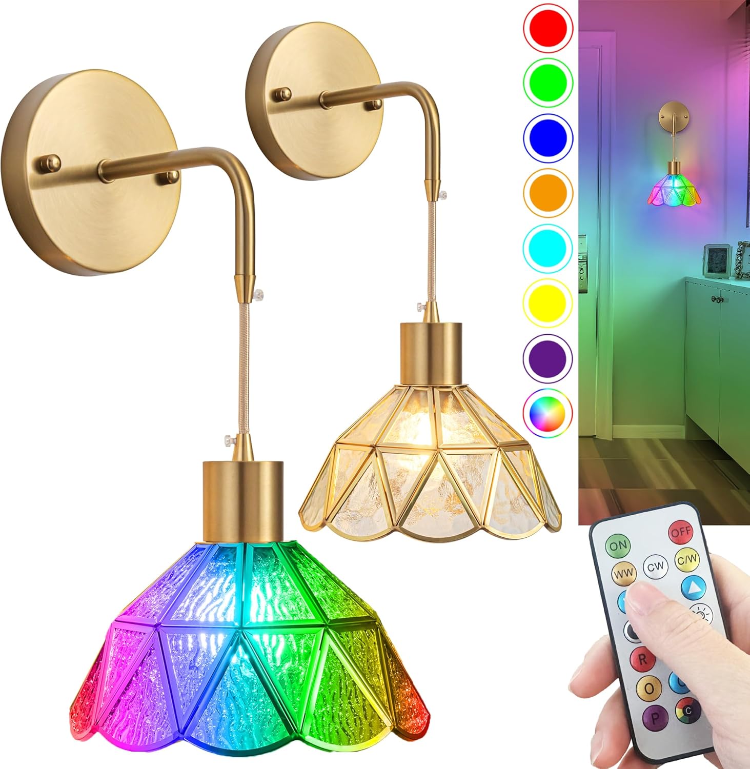 VOMI Aplique De Pared Con Pilas, Lámpara De Lectura LED Regulable