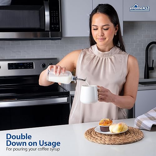 Vista 13 de EHOMEA2Z Stainless Steel Liquor Bottle Pourers Classic Bottle Pourers for Alcohol, Leak-Proof, Dishwasher-Safe Pour Spouts for Liquour Bottles