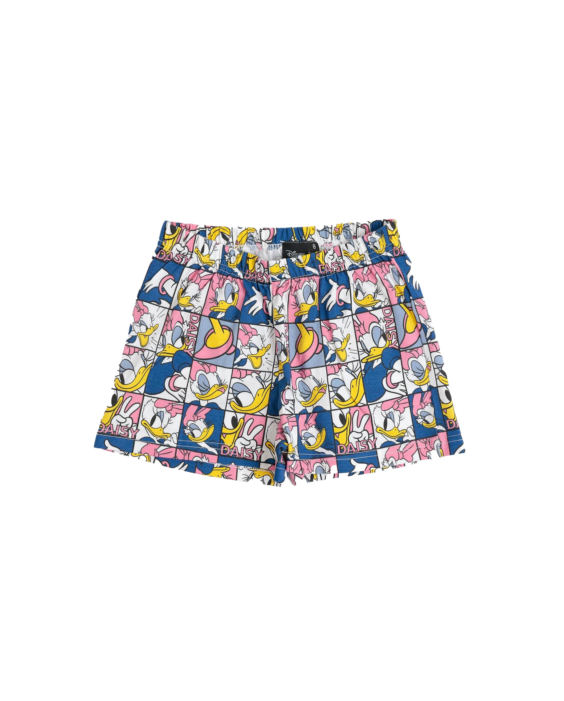 Disney Pijama niña Verano algodón - Pijama sin Mangas Daisy Poses para niña – pantalón Corto con Cinturilla elástica Estampado – Tejido Suave al Tacto, Gris Jaspe - Talla 8 años