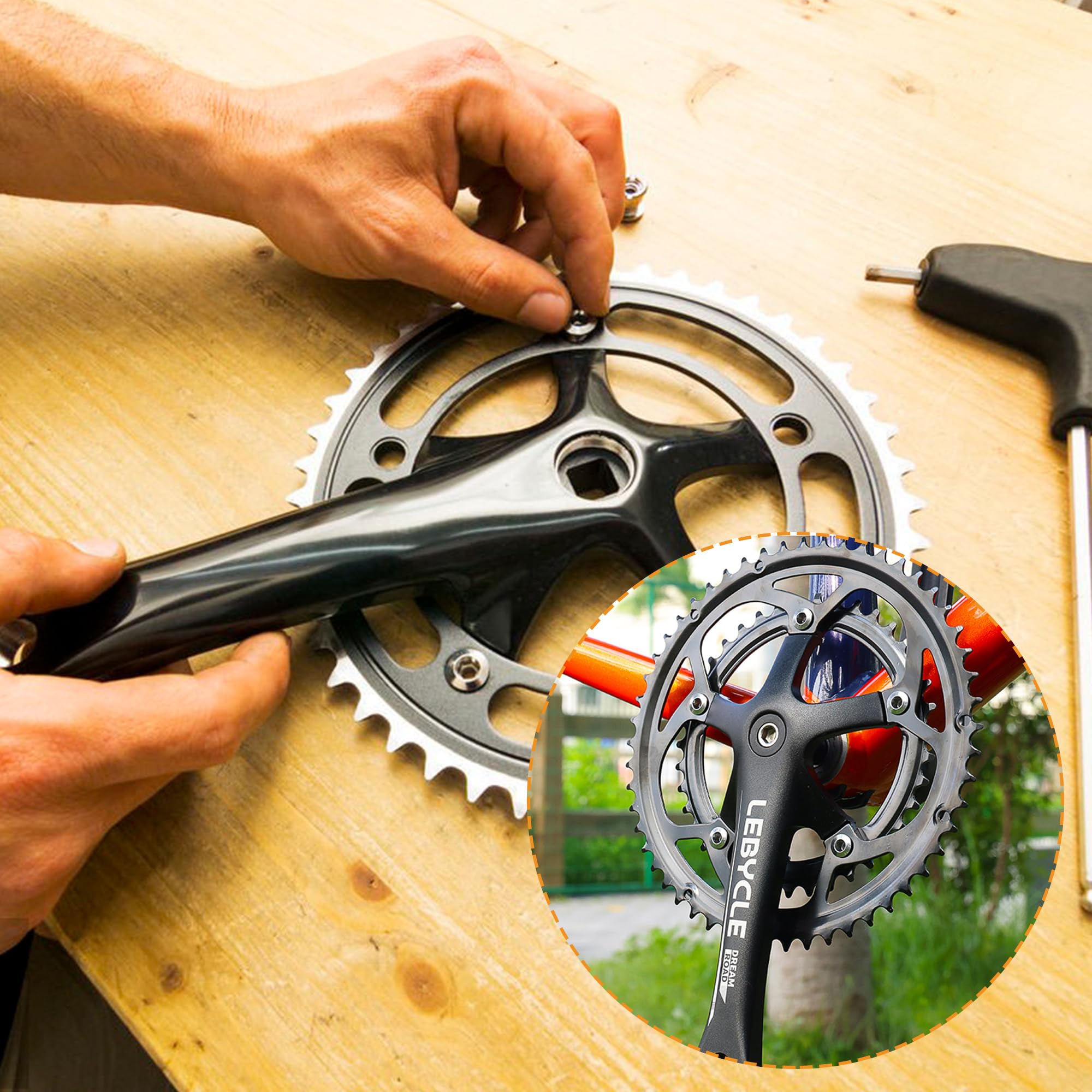 KIT GUARNITURA Braccio Manovella Bicicletta Viti M17/M27 Tappo DUB - Foto 5