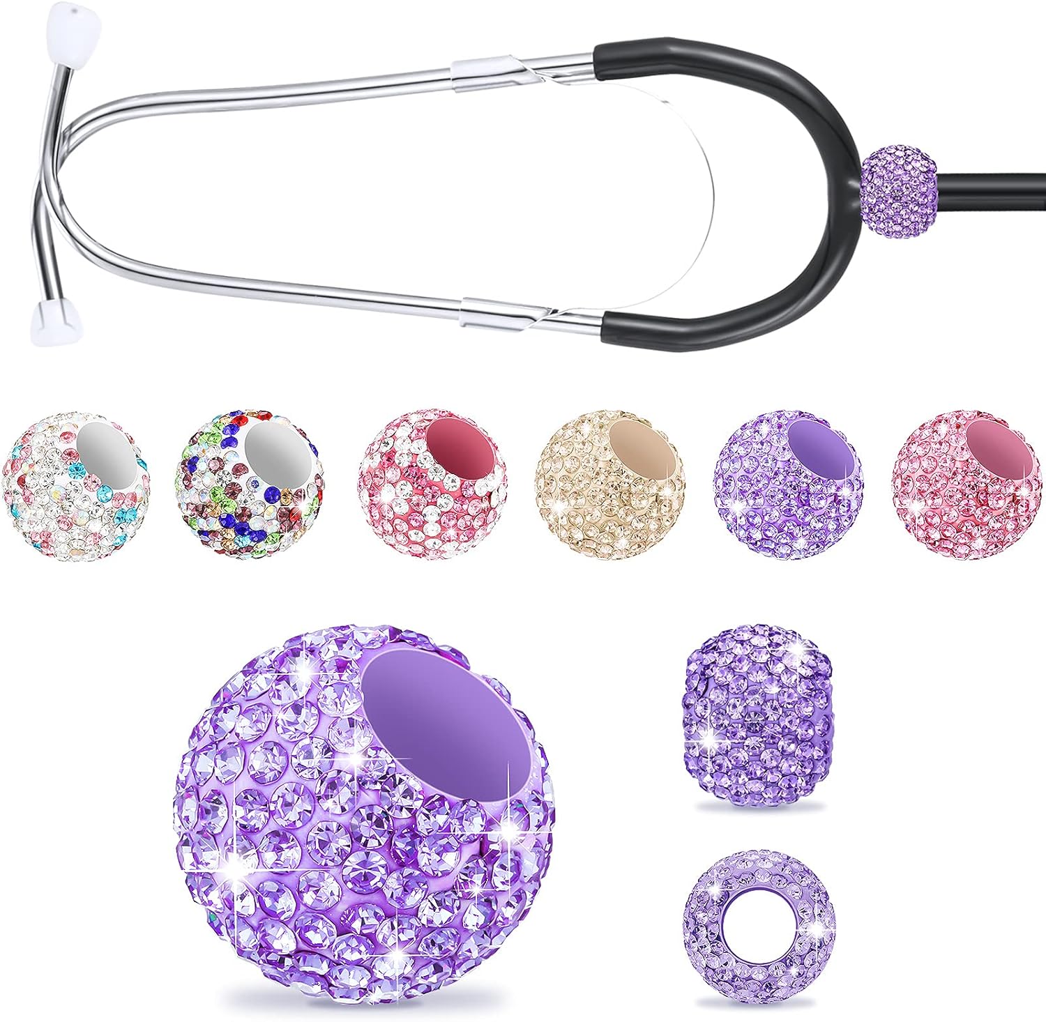 6 Pieces Stethoscope Decorations Stethoscope Charms Crystal