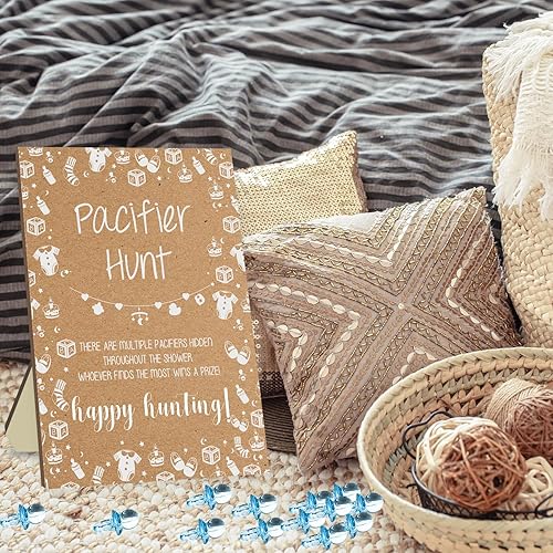 Miniatura 4 de Juego de caza de chupetes para baby shower, juego de caza de chupetes para bebés, juegos rústicos para baby shower, chupete de bebé, tablero de