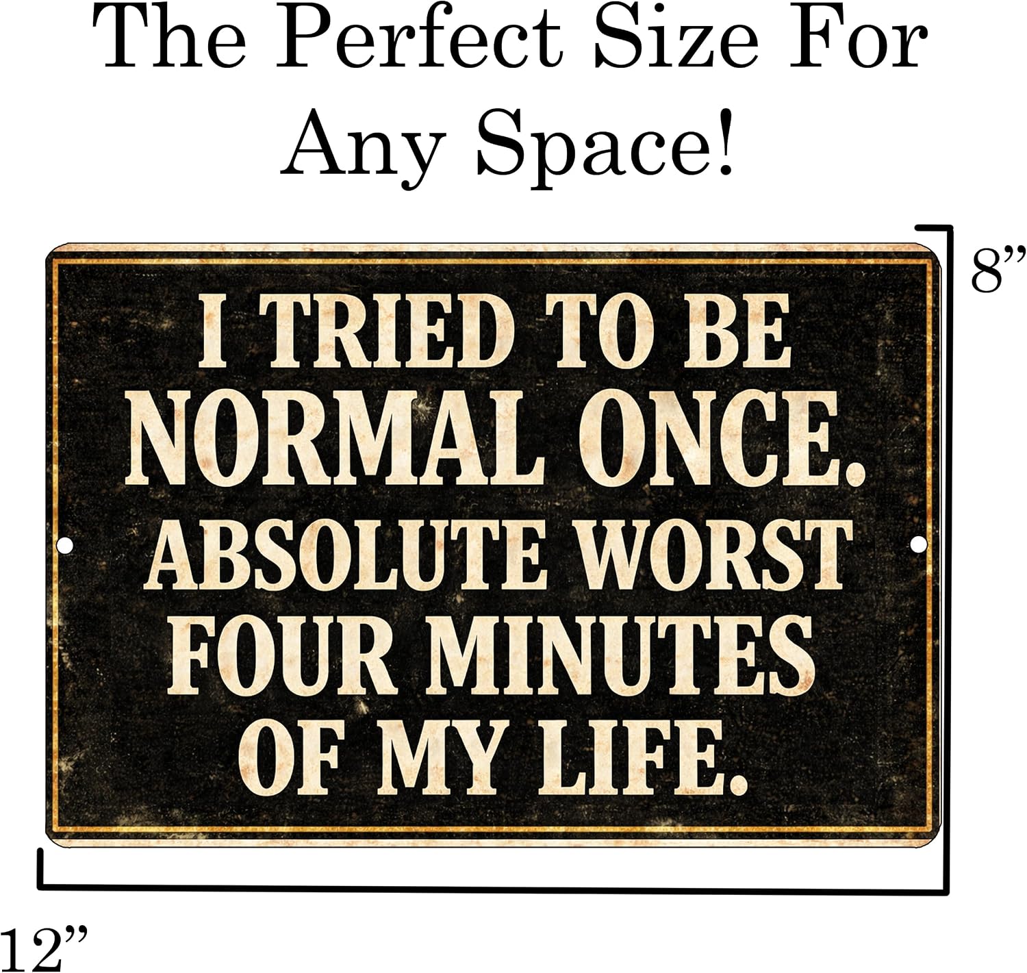 I Tried To Be Normal Once Joke Funny Tin Metal Tin Sign, 12x8 Inch, Wall Art Home Decor Man Cave Bar Cafe Restaurant (Normal Once) image 3