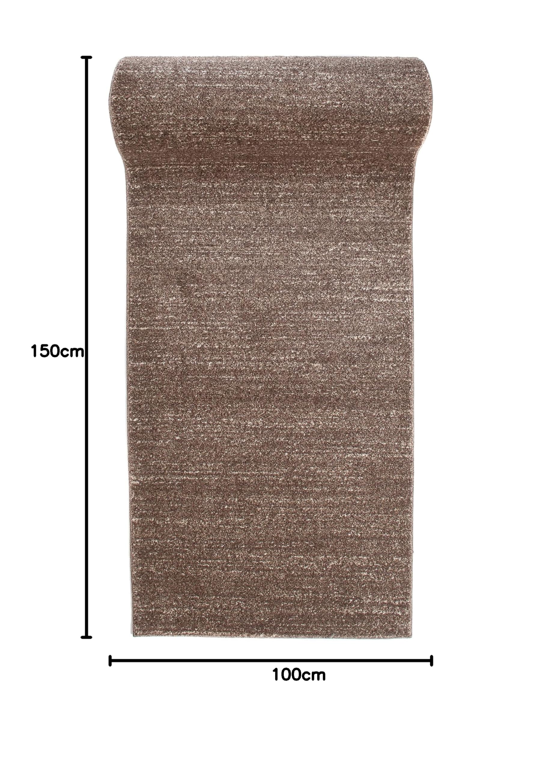 Mazovia Tapis de Couloir Couloir 100x150cm Marron Uni Doux Chauffage au Sol