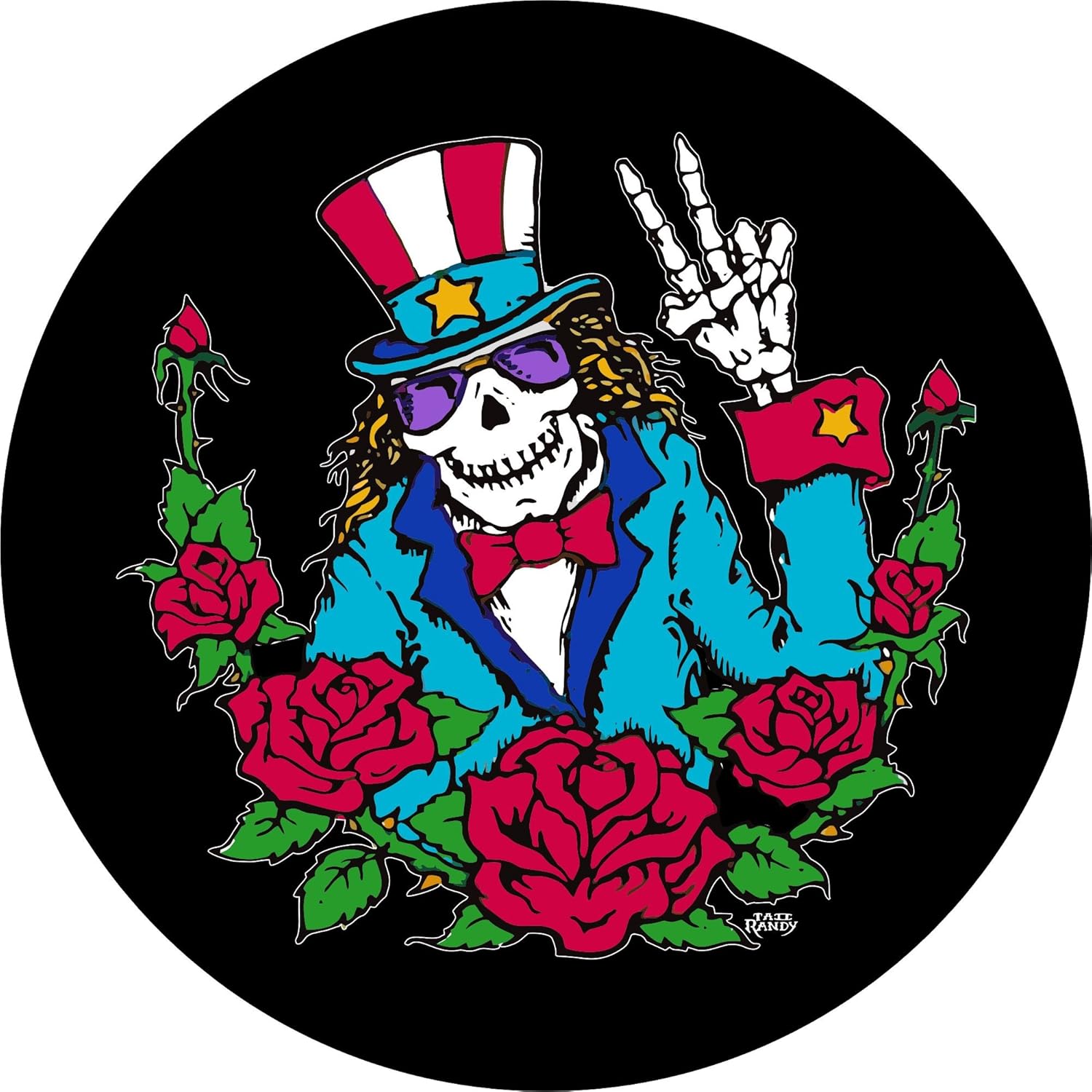 Tire Cover Central Patriotic Sam Skeleton Spare tire Cover